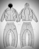 fashion High street hip hop new Y2k men clothing set retro trend casual sportswear personality pattern design loose sweatpants