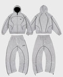 fashion High street hip hop new Y2k men clothing set retro trend casual sportswear personality pattern design loose sweatpants