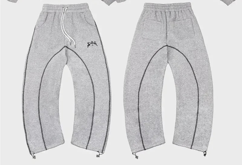 fashion High street hip hop new Y2k men clothing set retro trend casual sportswear personality pattern design loose sweatpants