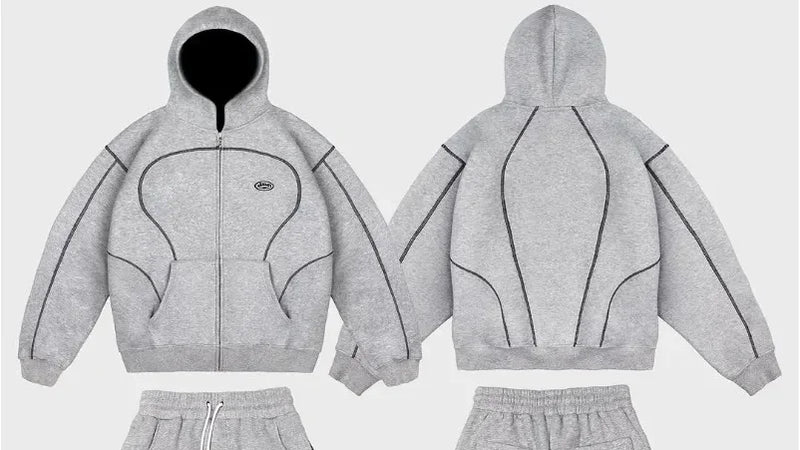 fashion High street hip hop new Y2k men clothing set retro trend casual sportswear personality pattern design loose sweatpants